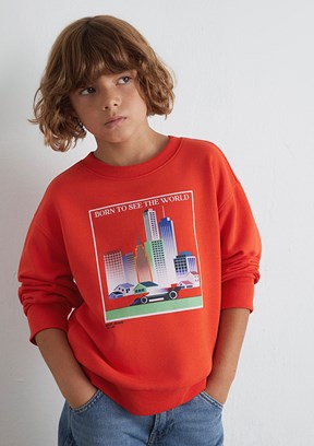 MAVİ Turuncu Erkek Çocuk Baskılı Sweatshirt