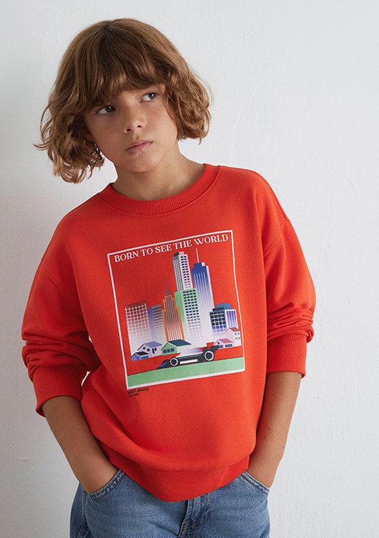 MAVİ Turuncu Erkek Çocuk Baskılı Sweatshirt