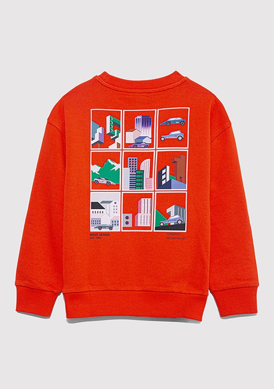 MAVİ Turuncu Erkek Çocuk Baskılı Sweatshirt