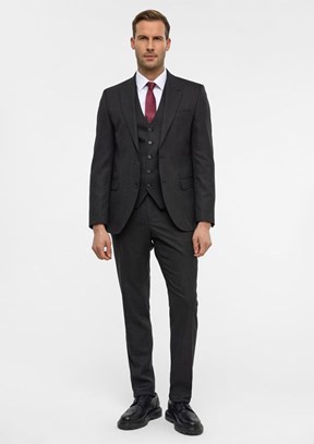 SÜVARİ - TK1001100182 Erkek Gri Slim Takım Elbise