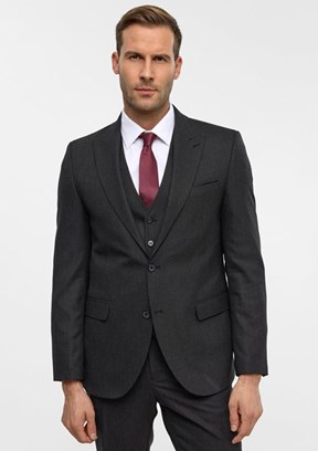SÜVARİ - TK1001100182 Erkek Gri Slim Takım Elbise
