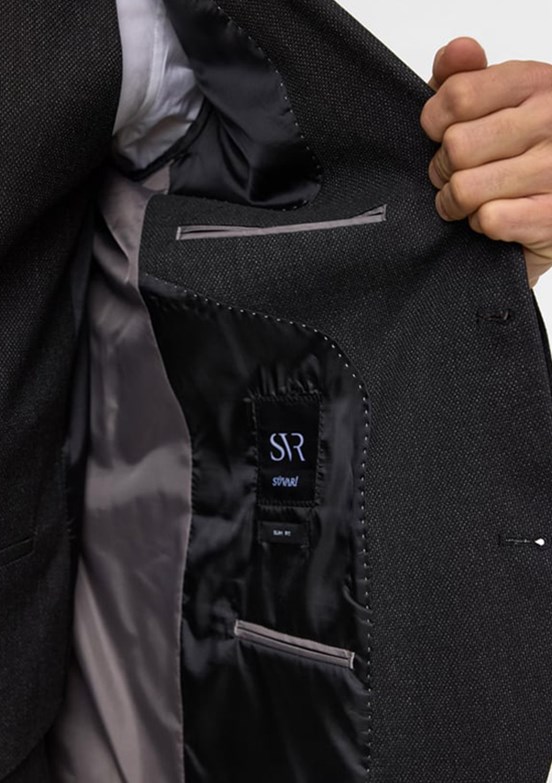SÜVARİ - TK1001100182 Erkek Gri Slim Takım Elbise