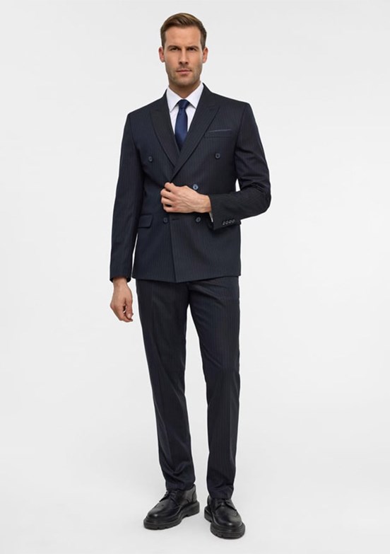 SÜVARİ - TK1006900388 Erkek Lacivert Slim Takım Elbise