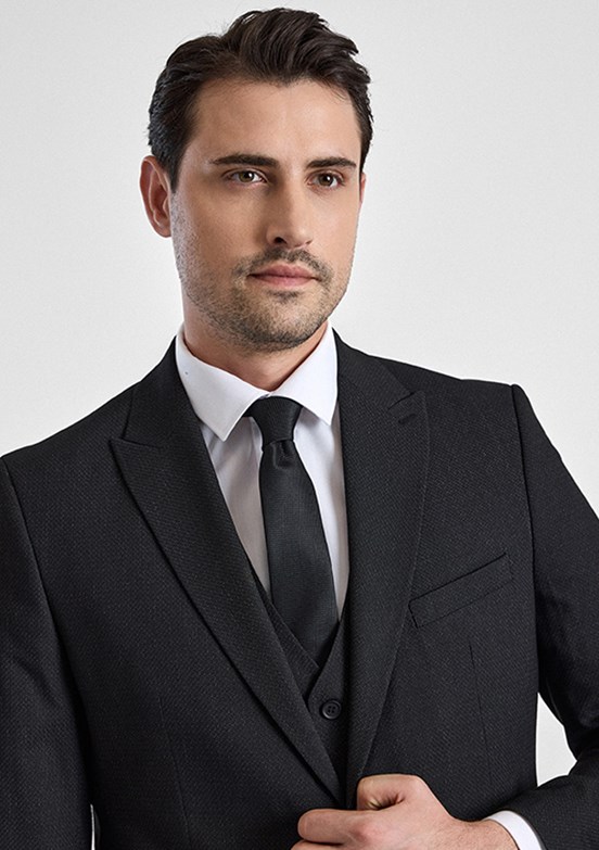 SÜVARİ - TK1015000057 Erkek Siyah Regular Takım Elbise