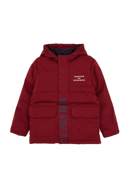 US POLO ASSN Erkek Çocuk Bordo Basic Kaban