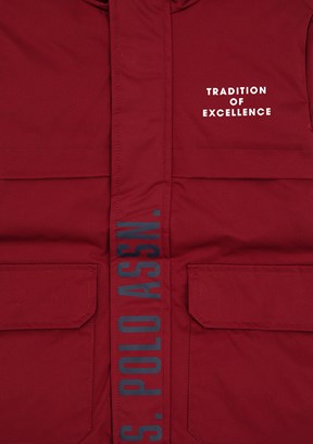 US POLO ASSN Erkek Çocuk Bordo Basic Kaban