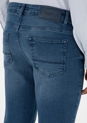 PİERRE CARDİN Erkek Mavi Slim Jean Pantolon