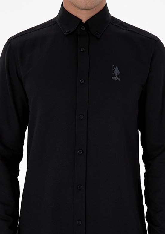 US POLO ASSN Erkek Siyah Slim Gömlek