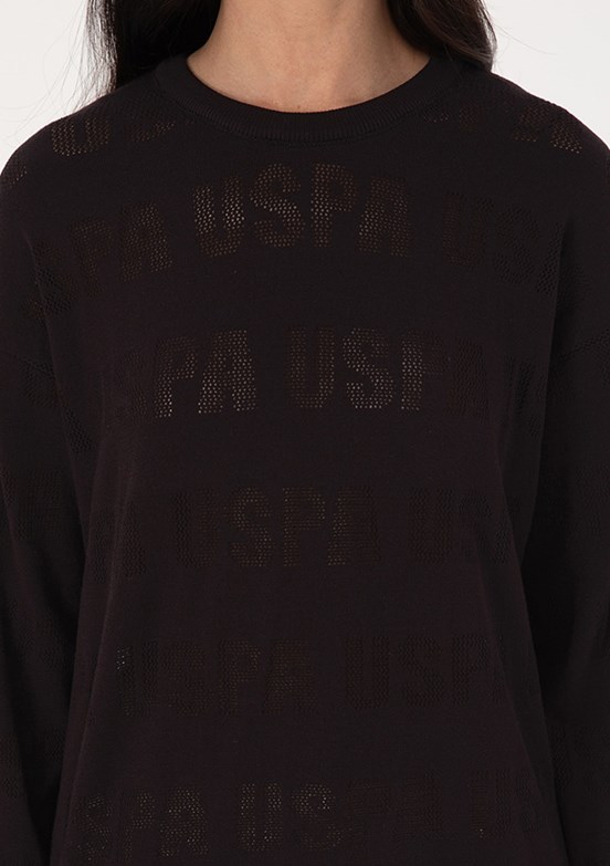 US POLO ASSN Kadın Siyah Regular Kazak