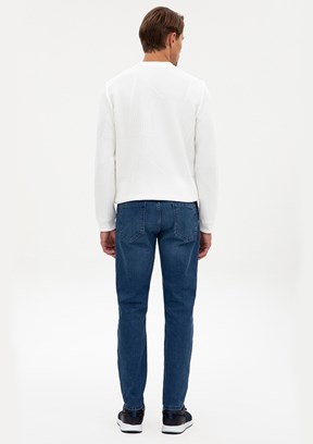 PİERRE CARDİN Erkek Mavi Slim Jean Pantolon