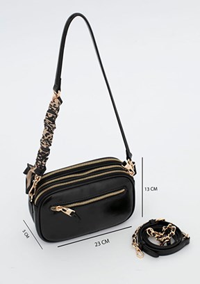 SİSLEY Siyah Kadın Kol Çantası