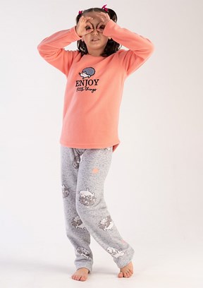 VİENETTA - 3030420275 Kız Çocuk Turuncu Pijama Takımı