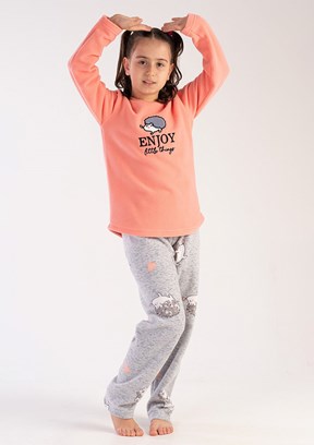 VİENETTA - 3030420275 Kız Çocuk Turuncu Pijama Takımı