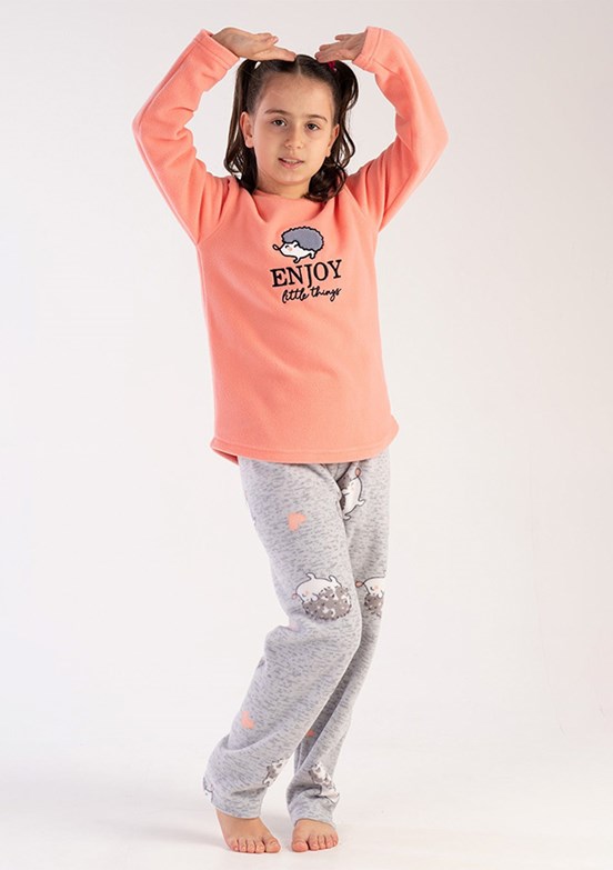 VİENETTA - 3030420275 Kız Çocuk Turuncu Pijama Takımı