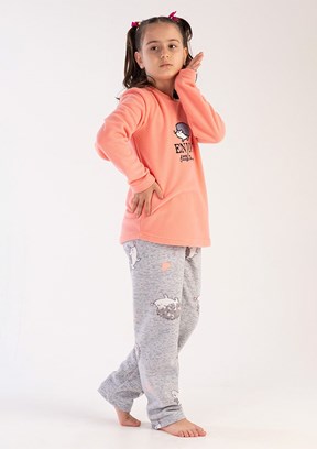 VİENETTA - 3030420275 Kız Çocuk Turuncu Pijama Takımı