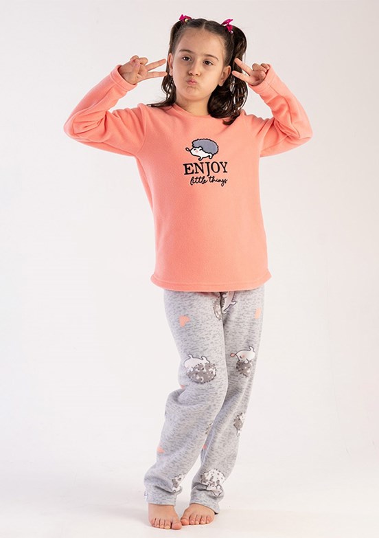 VİENETTA - 3030420275 Kız Çocuk Turuncu Pijama Takımı