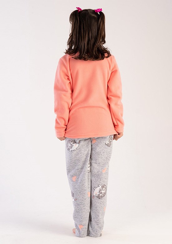 VİENETTA - 3030420275 Kız Çocuk Turuncu Pijama Takımı
