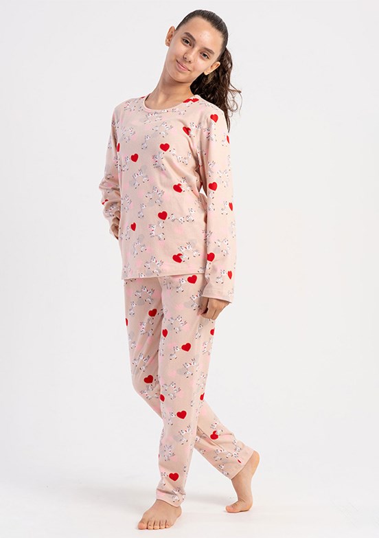 VİENETTA Kahverengi Kız Çocuk Pijama Takımı