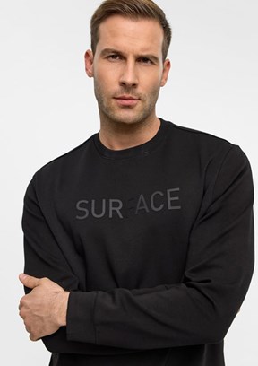 SÜVARİ - SW2013700023 Erkek Siyah Baskılı Sweatshirt