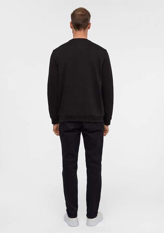SÜVARİ - SW2013700023 Erkek Siyah Baskılı Sweatshirt