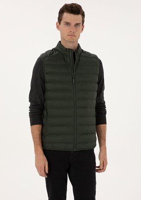 PİERRE CARDİN Erkek Yeşil Basic Yelek