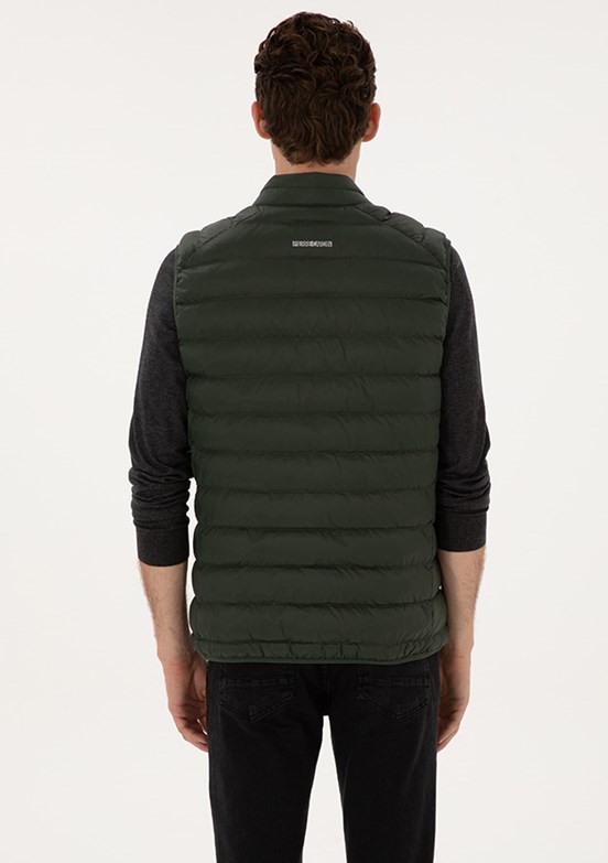 PİERRE CARDİN Erkek Yeşil Basic Yelek