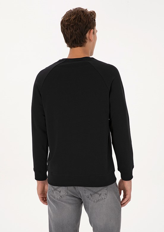 US POLO ASSN Erkek Siyah Basic Sweatshirt