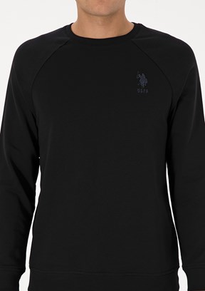 US POLO ASSN Erkek Siyah Basic Sweatshirt