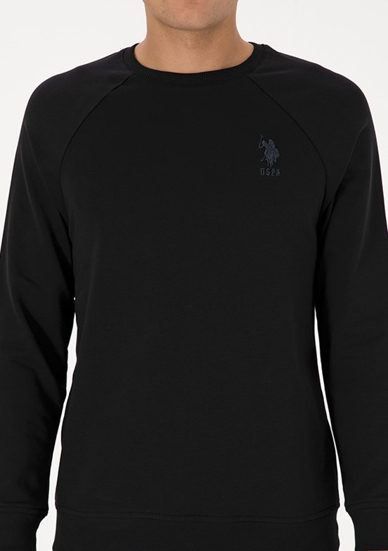 US POLO ASSN Erkek Siyah Basic Sweatshirt