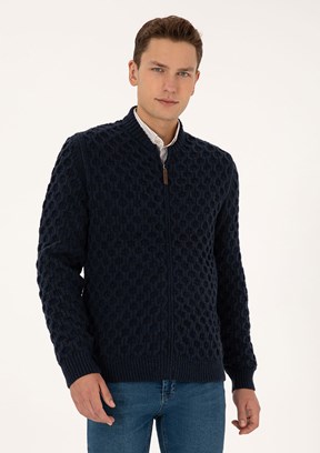 US POLO ASSN Erkek Lacivert Triko Hırka