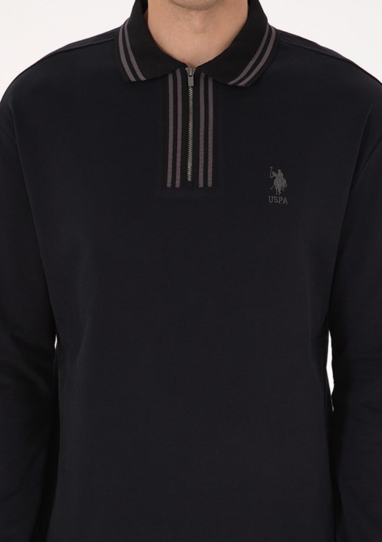 US POLO ASSN Erkek Siyah Comfort Sweatshirt