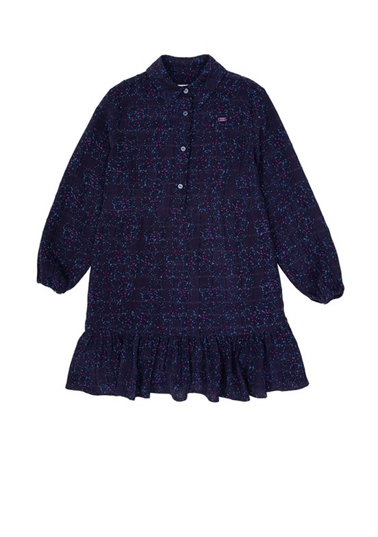 US POLO ASSN Kız Çocuk Lacivert Dokuma Elbise