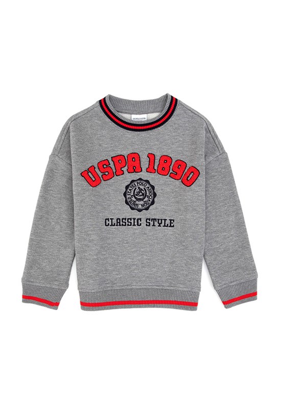 US POLO ASSN Erkek Çocuk Gri Comfort Sweatshirt