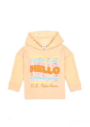 US POLO ASSN Kız Çocuk Turuncu Cropped Sweatshirt