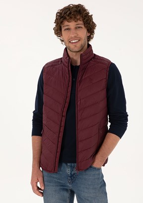 US POLO ASSN Erkek Bordo Slim Yelek