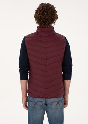 US POLO ASSN Erkek Bordo Slim Yelek