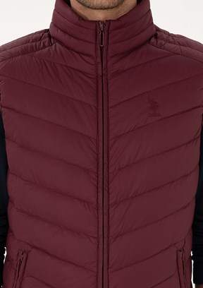 US POLO ASSN Erkek Bordo Slim Yelek