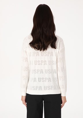 US POLO ASSN Kadın Beyaz Regular Kazak