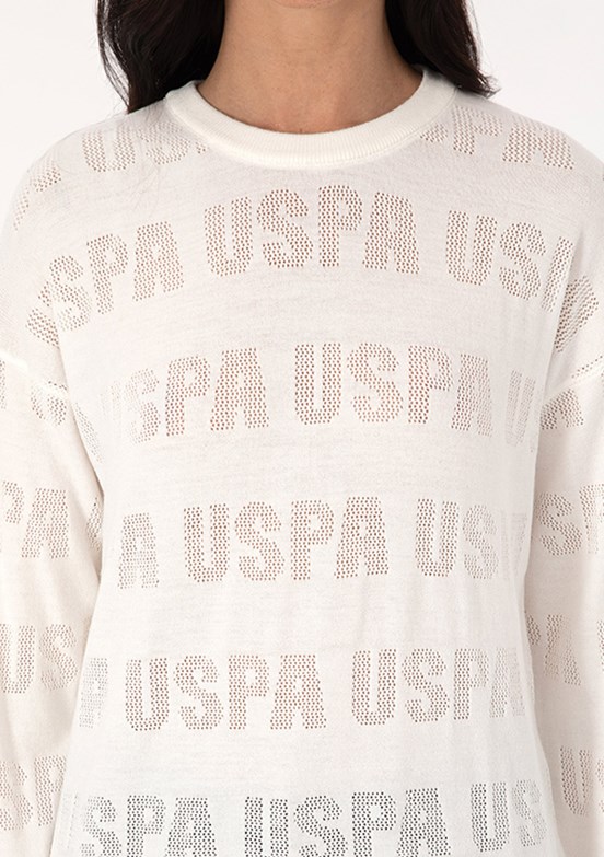US POLO ASSN Kadın Beyaz Regular Kazak