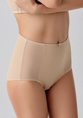 NEW BRA - 3693040000 Kadın Bej Tül Detaylı Yüksek Bel Korseli Külot