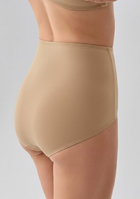 NEW BRA - 3693040000 Kadın Bej Tül Detaylı Yüksek Bel Korseli Külot