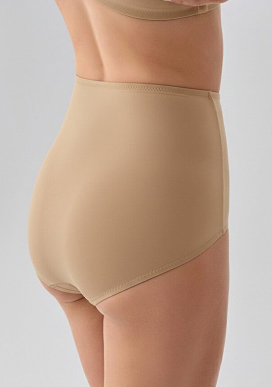 NEW BRA - 3693040000 Kadın Bej Tül Detaylı Yüksek Bel Korseli Külot