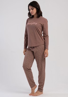 VİENETTA Kahverengi Kadın Pijama Takımı
