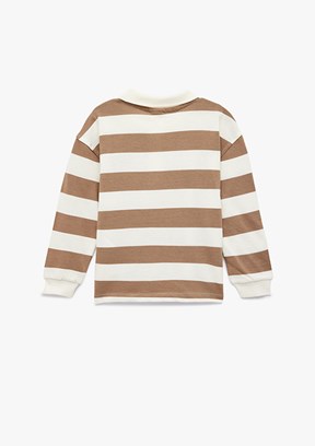 KOTON - 6WMB10124TK Erkek Bebek Beyaz Polo Yaka Sweatshirt