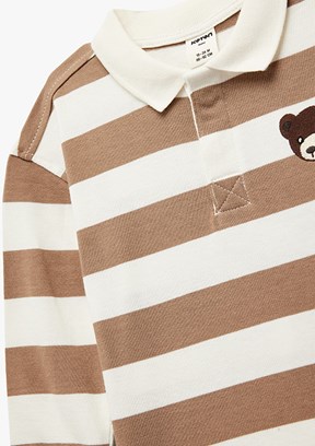 KOTON - 6WMB10124TK Erkek Bebek Beyaz Polo Yaka Sweatshirt
