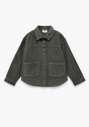 KOTON - 6WKG60019AW Kız Çocuk Gri Oversize Gömlek