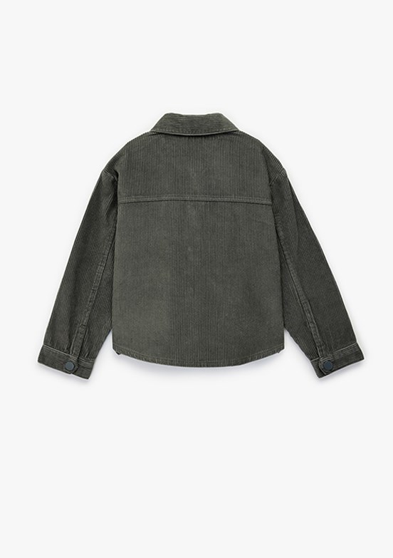 KOTON - 6WKG60019AW Kız Çocuk Gri Oversize Gömlek