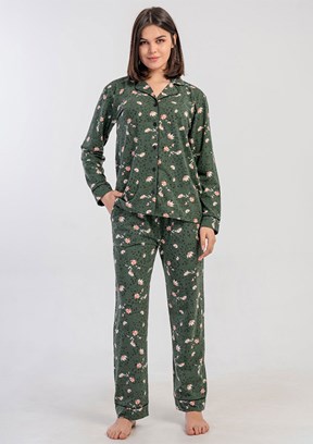 VİENETTA - 1617938947 Kadın Füme Pijama Takımı