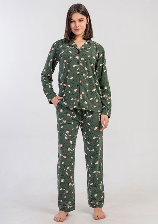 VİENETTA - 1617938947 Kadın Füme Pijama Takımı