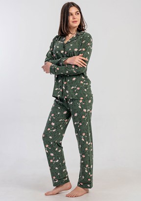 VİENETTA - 1617938947 Kadın Füme Pijama Takımı